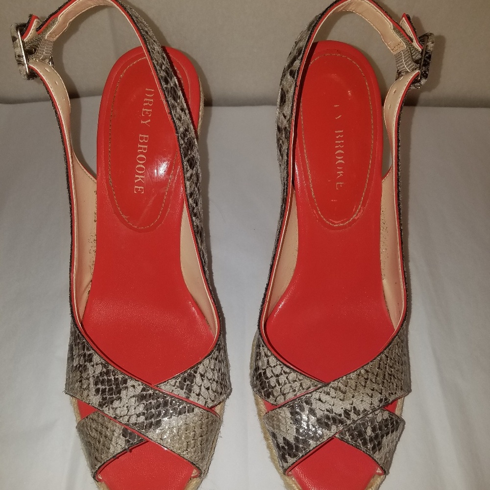 Faux Snakeskin wedges